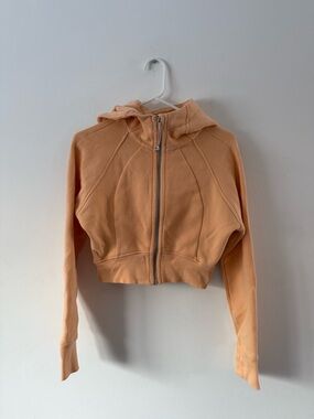 Lululemon Scuba Full- Zip Cropped Hooded Jacket Women's Peach Hoodie Size 6